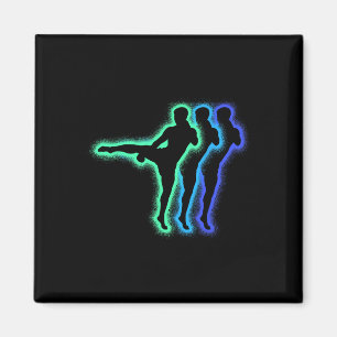 Kickboxer Martial Arts Silhouettes Men Kids Boys K Magnet