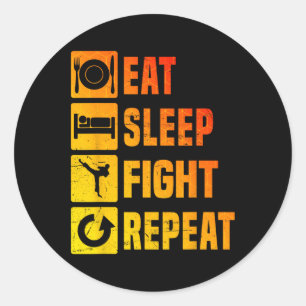 Kickboxer Men's Kickbox Kickboxing Boxing  Classic Round Sticker