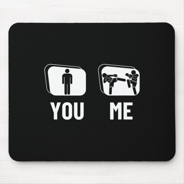 Kickboxer Proud Funny Men Kickboxing  Mouse Pad (Front)