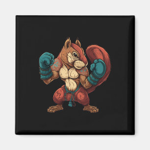 Kickboxer Squirrel Boxing Boxing Gloves Mma Kickbo Magnet