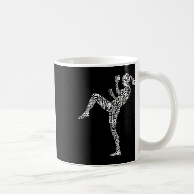 Kickboxer Typography - Kickboxing Mixed Martial Ar Coffee Mug (Right)