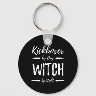Kickboxer Witch Funny Kickboxing Halloween Costume Key Ring