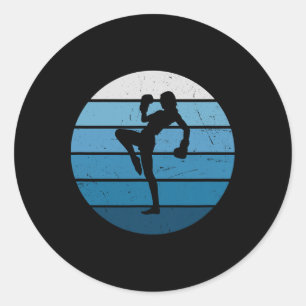 Kickboxer Women's Kickboxing Boxing Men's Kickbox Classic Round Sticker