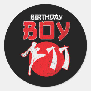 Kickboxing 11 Years Old Birthday Mma Martial Arts Classic Round Sticker