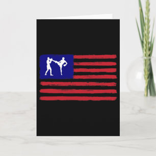 Kickboxing 4th Of July Patriotic Distressed Americ Card
