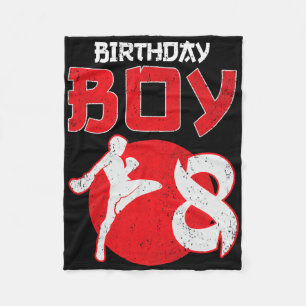 Kickboxing 8 Years Old Birthday Mma Martial Arts B Fleece Blanket