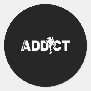 Kickboxing Addict Shirt Gift Kickboxing Instructor Classic Round Sticker