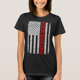 Kickboxing American Flag 4th July Patriotic Funny T-Shirt