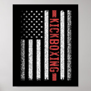 Kickboxing American Flag 4th Of July Kickboxer For Poster