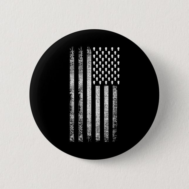 Kickboxing American Flag  6 Cm Round Badge (Front)