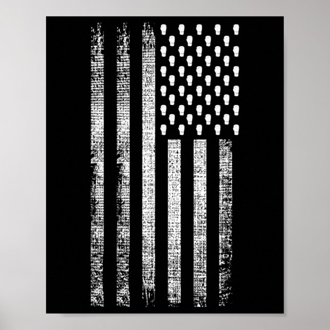 Kickboxing American Flag  Poster (Front)