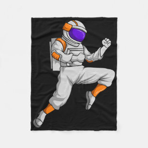 Kickboxing Astronaut Kickboxer Outerspace Karate B Fleece Blanket