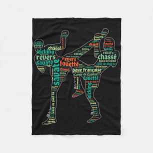 Kickboxing Boxer Boxing Shoe Kicking Savate Word C Fleece Blanket