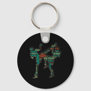 Kickboxing Boxer Boxing Shoe Kicking Savate Word C Key Ring