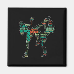 Kickboxing Boxer Boxing Shoe Kicking Savate Word C Magnet