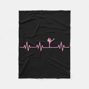 Kickboxing Boxer Kick Lifeline Heartbeat Life Love Fleece Blanket