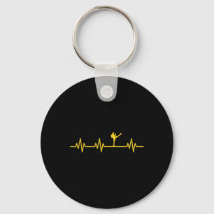 Kickboxing Boxer Kick Lifeline Heartbeat Life Love Key Ring