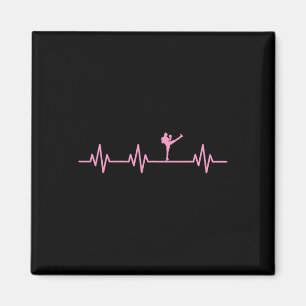 Kickboxing Boxer Kick Lifeline Heartbeat Life Love Magnet