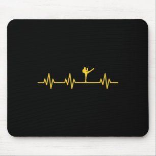 Kickboxing Boxer Kick Lifeline Heartbeat Life Love Mouse Pad