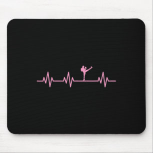 Kickboxing Boxer Kick Lifeline Heartbeat Life Love Mouse Pad