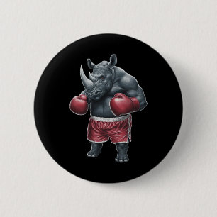 Kickboxing Boxing Boxer Rhino Workout Muay Thai Rh 6 Cm Round Badge