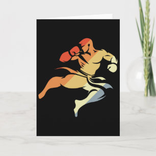 Kickboxing Boy Sketch 90s Look Martial Arts Card