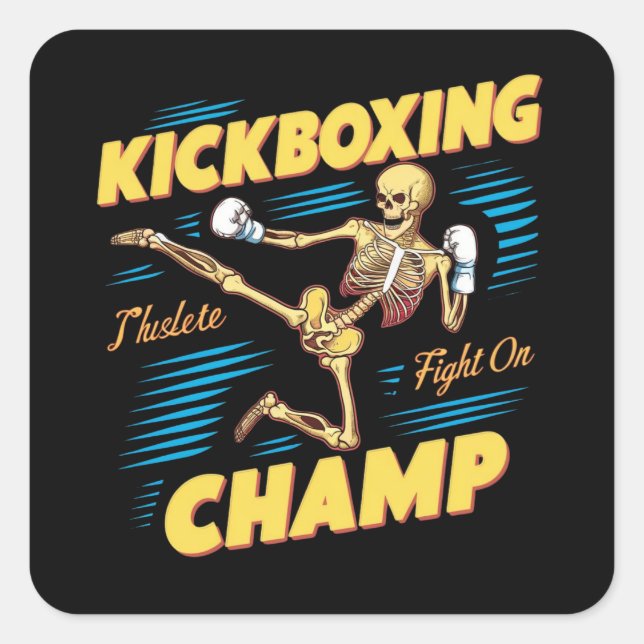 Kickboxing Champ Square Sticker (Front)