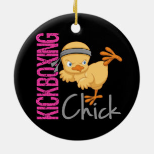 Kickboxing Chick Ceramic Tree Decoration