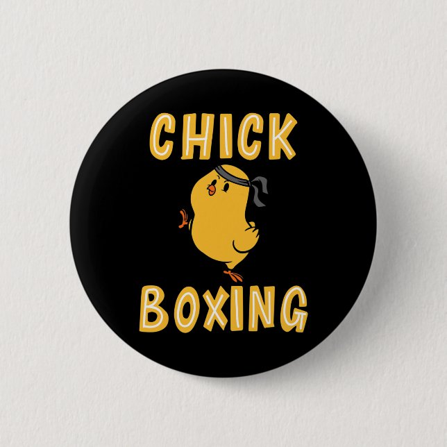 Kickboxing Chickboxing Kick Boxing Workout  6 Cm Round Badge (Front)