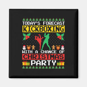 Kickboxing Christmas Party Kickboxer Xmas Ugly Sty Magnet
