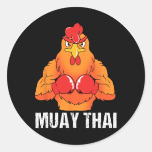 Kickboxing Coach Thailand Rooster Muay Thai Classic Round Sticker