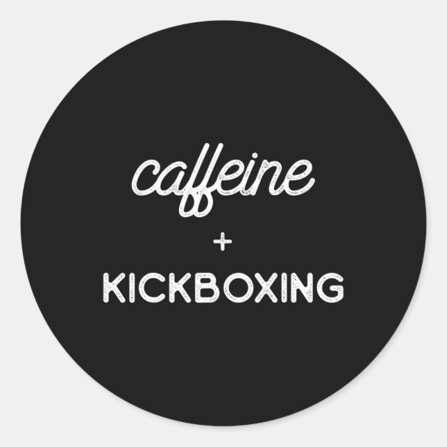 Kickboxing Coffee Kick Boxing Workout  Classic Round Sticker (Front)