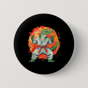 Kickboxing Crocodile Taekwondo Karate MMA Funny 6 Cm Round Badge