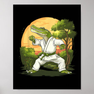 Kickboxing Crocodile Taekwondo Karate Mma Funny Ma Poster