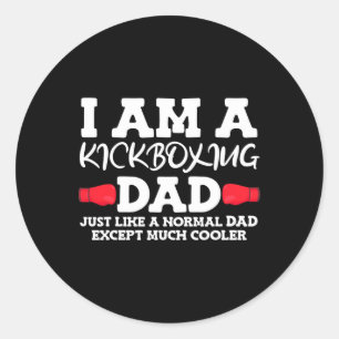 Kickboxing Dad Classic Round Sticker