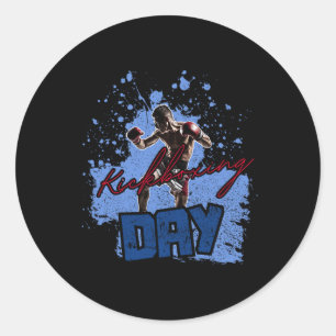 Kickboxing Day  Classic Round Sticker