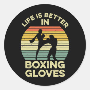 Kickboxing Design For A Muay Thai Fighter Classic Round Sticker