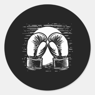Kickboxing Drawing Self-defense Classic Round Sticker
