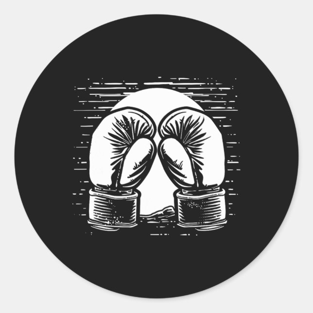 Kickboxing Drawing Self-defense  Classic Round Sticker (Front)