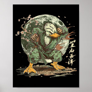 Kickboxing Duck Taekwondo Martial Arts Moon Duck Poster