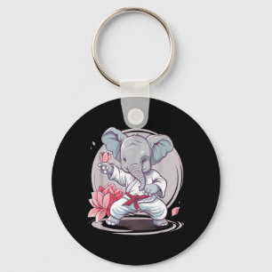 Kickboxing Elephant Karate Taekwondo Jiu-Jitsu MMA Key Ring