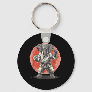 Kickboxing Elephant Karate Taekwondo Jiu-Jitsu MMA Key Ring