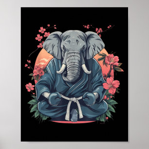 Kickboxing Elephant Karate Taekwondo Jiu-Jitsu MMA Poster