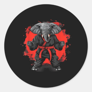 Kickboxing Elephant Taekwondo Karate MMA Funny Classic Round Sticker