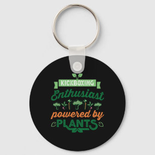 Kickboxing Enthusiast Powered By Plants Vegan Gift Key Ring