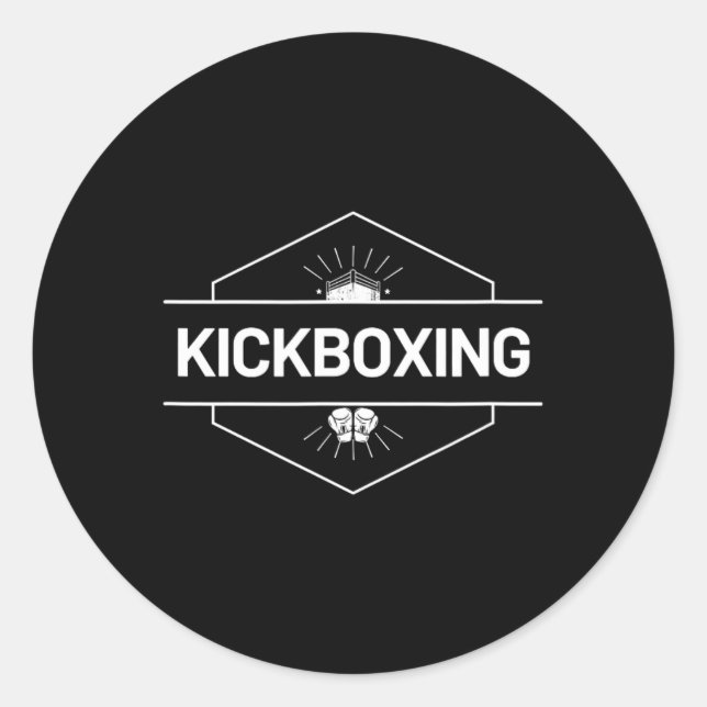 Kickboxing Fight Logo  Classic Round Sticker (Front)