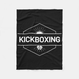 Kickboxing Fight Logo Fleece Blanket