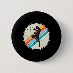 Kickboxing Fighter Silhouette Retro Martial-arts G 6 Cm Round Badge