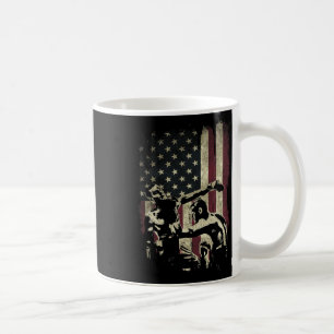 Kickboxing Fighters On American Flag Patriotic _1 Coffee Mug