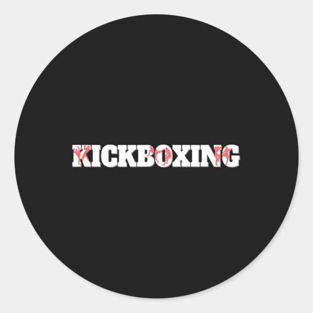 Kickboxing Fighting Cage Fight Training  Classic Round Sticker (Front)